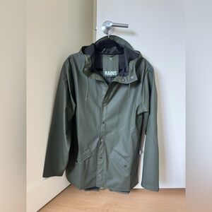 Rains women’s Olive Raincoat with Hood